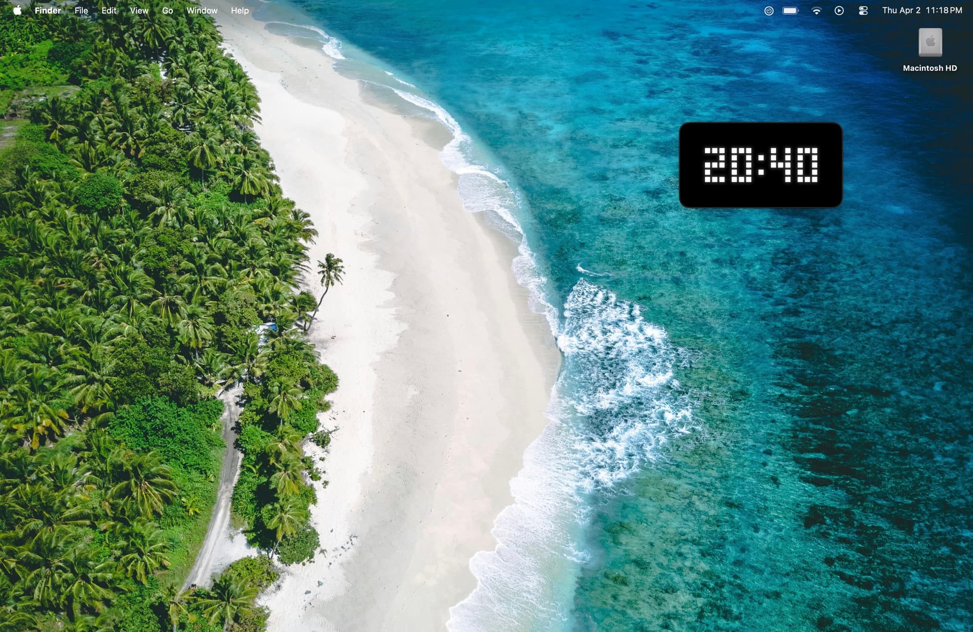 RetroDot Timer floating dot-matrix display on a macOS desktop